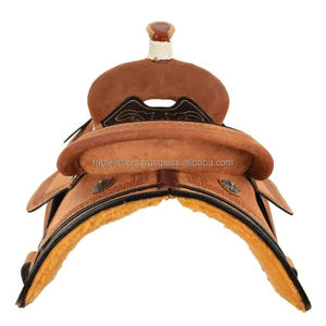 Selle western en cuir véritable faite à la main tout autour de la selle de cheval sculptée à l'antique selle d'équitation de style américain - Product Image 4