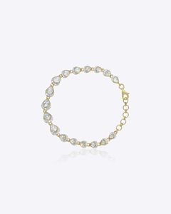 Pulsera Ajustable Lumiere Link de Oro 14K con Diamantes Polki, Elegante Estilo Cadena para Mujeres y Niñas - Diseño Moderno para Fiestas - Product Image 1