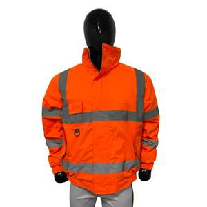 Veste de sécurité réfléchissante haute visibilité ANSI Classe 2, LED clignotante, imperméable, respirante, col montant, vêtements de travail d'hiver - Product Image 2