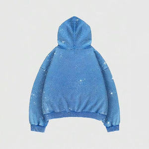Sudadera con Capucha de Diseñador Extra Grande Personalizada de Alta Calidad, Sudadera con Pedrería Personalizada, Ropa Urbana Transpirable para Hombre con OEM - Product Image 2