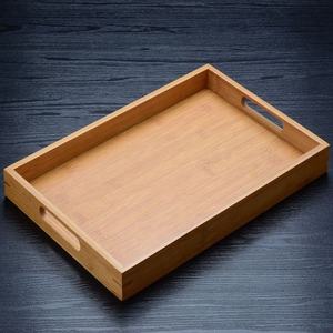 Plateau en bambou de style moderne avec poignée, nouveau plateau pliable en rotin classique pour boissons, bijoux, service, rangement de table à domicile - Product Image 2