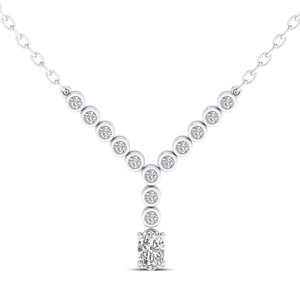 Collier REYES Exquis en or massif 14 carats avec moissanite certifiée GRA pour femme, idéal pour les mariages et les soirées, fabrication OEM ODM de bijoux. - Product Image 2
