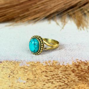 <b>Turquoise</b> Brass <b>Ring</b> 18k Gold plated <b>Ring</b> Antique Bedded Boho <b>Ring</b> Wholesale <b>Ring</b> For Women - Product Image 3