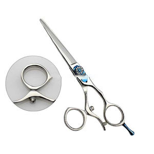 Ciseaux de barbier en acier inoxydable avec poignée pivotante et lame de rasoir - Product Image 1