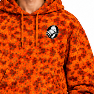 <b>Orange</b> Leopard Print <b>Hoodie</b> Oversized Pullover Streetwear Sweatshirt Heavyweight Fleece Drawstring Kangaroo Pocket Casual Top - Product Image 5