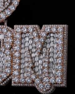 Custom Big Pointer Lab Grown <b>Pendant</b> Wholesale Emerald Cut VVS1 Custom Nameplate 925 Sterling Silver 10K <b>gold</b> Hip Hop Wide Charm - Product Image 4