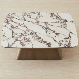 <b>Large</b> Premium Solid Wood Handcrafted Wooden Coffee Table with <b>Marble</b> Inlay Top – Luxury Living Room Centerpiece - Product Image 4