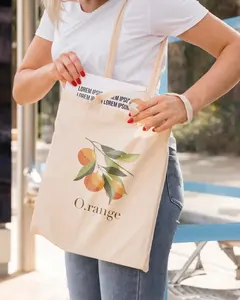 Bolsas de compras de lona de algodón reutilizables, reciclables, ecológicas, impresas con logotipo personalizado, de gran capacidad, para venta al por mayor. - Product Image 3