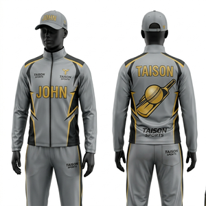 Mens <b>Cricket</b> Training Jacket 300 GSM Polyester Fleece Navy Royal <b>White</b> Panel Style Custom Heat Transfer Printing Activewear - Product Image 2