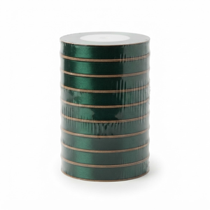 Cinta de Satén Verde Bosque Oscuro de 12 mm, de una Sola Cara, Venta al por Mayor, 10 Rollos x 8 Metros, para Regalos de Vino, Cajas de Navidad, Cestas Gourmet, al por Mayor - Product Image 1