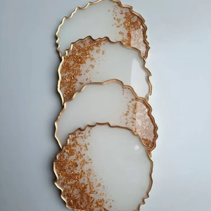 Napperon de table carré de luxe en bois et résine - KISWAH CRAFT KC-RC2017 - Product Image 1
