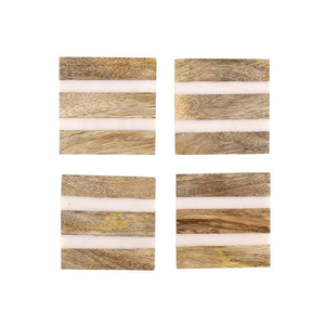 <b>Rustic</b> Wooden Coaster <b>Set</b> for Glasses Cups and Mugs Handmade <b>Table</b> Protection Coasters for <b>Dining</b> and Office Use - Product Image 3