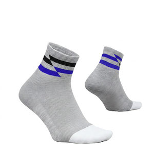 Racing <b>Socks</b> Gray Ankle <b>Socks</b> With Green And <b>Black</b> Stripes Breathable Performance Racing <b>Socks</b> For Adults Summer Sport Wear - Product Image 2