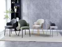 Chaise de salle à manger à dossier haut, style rétro, en velours, avec coussin moelleux, OEM