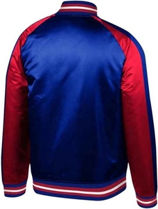 Nouvelle veste bomber en satin de soie épaisse imperméable et écologique de haute qualité pour homme, en bleu marine et rouge, streetwear d'hiver - Product Image 6