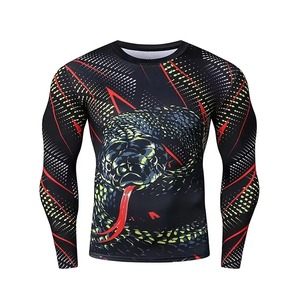 Maillot de compression unisexe à manches longues pour MMA et BJJ, col ras du cou, sublimé, respirant, UPF50+, écologique, personnalisable, type Rash Guard - Product Image 1