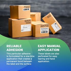 White 4 X 1 Inch Direct Thermal Labels Pack 19620 <b>Polypropylene</b> Self-Adhesive Freezer Grade <b>Glue</b> 3 Inch Core Perforated Packages - Product Image 3