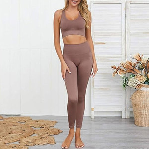 Conjunto Deportivo de Alta Calidad Personalizado, Bra Deportivo de Color y Leggings de Cintura Alta para Mujer, Ropa Deportiva para Entrenamiento - Product Image 5