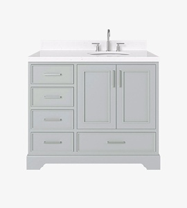 Mueble de Baño Mary de 42 Pulgadas con Lavabo a la Derecha, Solo Mueble, 3 Opciones de Acabado, Directo de Fábrica, Vietnam - Product Image 1