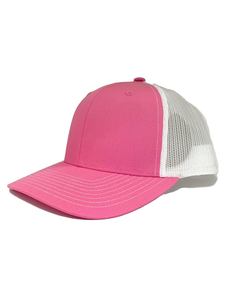 Gorra Trucker Personalizada Rosa y Blanca con Bordado 3D, Parche con Logotipo, Gorra Snapback de Velour Transpirable, Unisex para Exteriores, OEM ODM Vietnam - Product Image 4