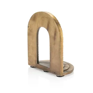 Figura Metálica Redonda Contemporánea, Soporte para Libros de Primera Calidad, Aluminio Chapado en Oro, Hecho a Mano, Moderno y Elegante para Estudiantes y Profesores - Product Image 3