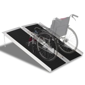 Rampe per Sedia a Rotelle e Scooter in Lega di Alluminio Leggera da 3 Piedi, Design Pieghevole Antiscivolo in Due Sezioni - Product Image 1