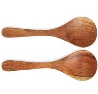 Set sendok garpu kayu bambu buatan tangan untuk mengaduk, menyajikan, dan memasak makanan sehat