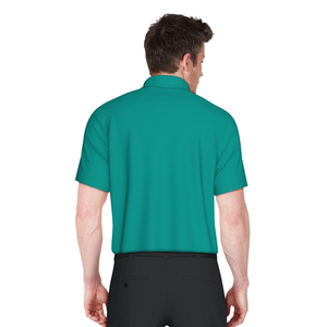 Chemise décontractée à manches courtes boutonnée pour homme, 100 % coton, anti-plis, respirante, 180 g, tricotée, coupe classique, avec logo personnalisé sur le devant - Product Image 4