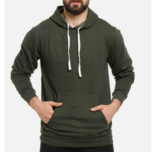 Men's Embroidered Solid Front Hooded Sweatshirts <b>Thick</b> <b>Fleece</b> Winter Custom Apparel - Product Image 1