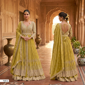 Nouvelle collection de robes Chinon modernes et élégantes pour mariages, fêtes et festivals, provenant d'un fournisseur et exportateur indien. - Product Image 1