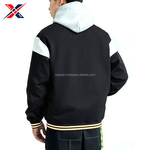 High Quality Fresh Varsity <b>Jacket</b> Made With <b>Denim</b> Fabric Breathable Comfortable Casual And Party Outer Wear For Men - Product Image 2