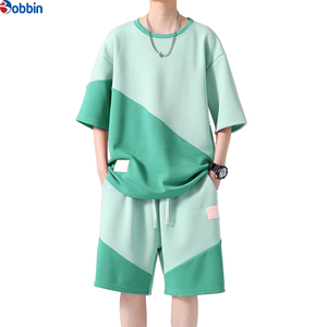 Conjunto Corto para Hombre de Alta Calidad, Diseño con Parches, Holgado, Cuello Redondo, Informal, Deportivo, para Correr, Media Manga, Transpirable - Product Image 6