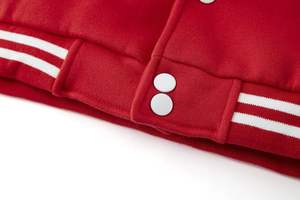 Plain Dyed Fleece Baseball Sporty <b>Jacket</b> Regular Fit Autumn Varsity <b>Jacket</b> Breathable Wholesale Letterman <b>Red</b> Color <b>Jackets</b> - Product Image 5