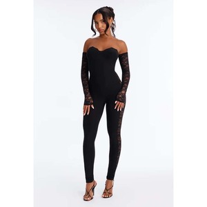 Combinaison décontractée pour femmes, nouvelle collection automne/hiver, coupe ajustée, col en V, grande taille, couleur unie, avec poche de grande taille - Product Image 4