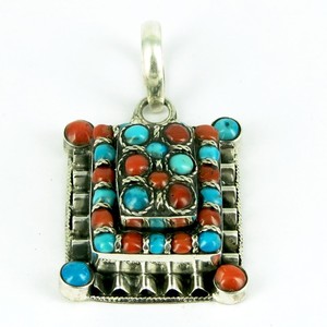 Pendentifs en argent sterling 925 turquoise, bijoux de fiançailles sur le thème des amoureux bohèmes pour femmes/unisexe - Product Image 4