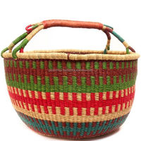 Panier en jonc de mer Bolga naturel fait main, multifonctionnel, pour rangement et décoration domestique, taille et couleur personnalisables, modèle GS 1010, vente en gros