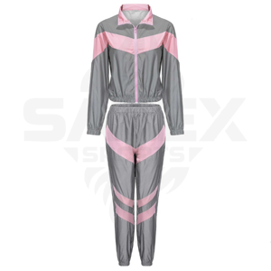 Conjunto de Chaqueta Cortavientos Vintage de Invierno Oversize con Capucha y Pantalones Impermeables para Mujer, Chándal de Exterior con Media Cremallera 100% Algodón - Product Image 1
