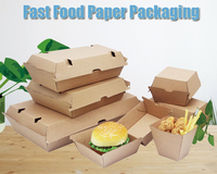 Caja de Cartón Corrugado Tipo Concha para Hamburguesas, Personalizable con Logotipo, de Grado Alimenticio, para Comida Familiar, Aperitivos, Cenas y Hamburguesas