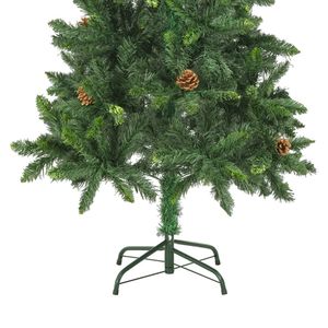 Sapin de Noël artificiel vert pré-éclairé de 59,1 pouces avec lumières LED blanc chaud et décorations en boules, base sur pied pour intérieur - Product Image 6