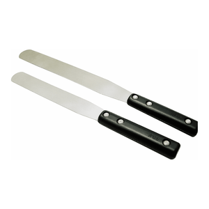 Spatule plate avec lame en acier inoxydable et manche en plastique pour le mélange de pommades en laboratoire - Product Image 1