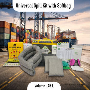 Kit universal de respuesta a derrames de 45L con bolsa blanda, kit de respuesta a derrames de aceite y químicos, almohadillas absorbentes, calcetines absorbentes, control de derrames para uso industrial y de laboratorio - Product Image 2
