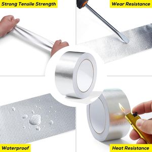 Cinta Adhesiva Reflectante de Calor de Aluminio Plateado de 2 pulgadas x 66 pies, de Alta Temperatura, con Fibra de Vidrio, para Escape de Automóviles y Mangueras en U - Product Image 3