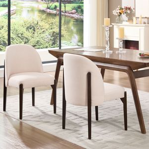 Set di 2 Sedie da Pranzo in Stile Moderno Rustico in Legno con Rivestimento in Tessuto per Sala da Pranzo e Cucina - Product Image 2
