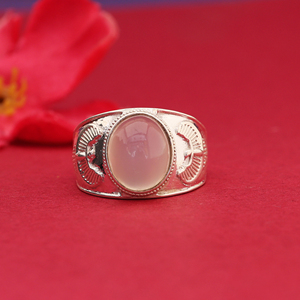 New Arrival 2026 Silver Opal <b>Adjustable</b> <b>Ring</b> Unique & Elegant Jewelry for Women and Girls Wear in Wedding Party - Product Image 3