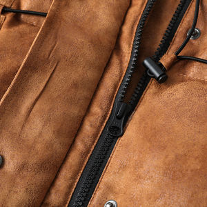 Winter Custom Full Zip Men's Puffer Jacket with Hood Cotton Filled Embroidery & Printed Design - Product Image 4