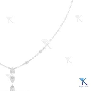 สร้อยคอเพชรทรงหยดน้ำ Radiant Lab Grown Diamond ประดับเพชรทรงลูกแพร์  ทองคำแท้ 14K 18K  เครื่องประดับผู้หญิงชั้นดี ของขวัญสำหรับเจ้าสาว - Product Image 3