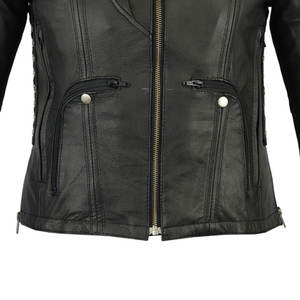 Chaqueta de Cuero Genuino de Alta Calidad para Mujer, Cuello Alto, Tejida, Manga Larga, Otoño Invierno, Nuevo Diseño de Moda, Gran Venta - Product Image 6