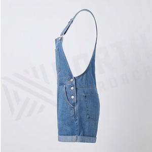 ชุดเซ็ตเดรสยีนส์ขาสั้นสำหรับคนท้องไซส์ใหญ่ แฟชั่นฤดูร้อน ดีไซน์ขาดๆ แบบวินเทจ ติดกระดุมด้านหน้า ออกแบบได้ตามต้องการ - Product Image 3