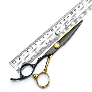 Tijeras de Peluquería Profesionales para Adelgazar el Cabello, con Recubrimiento Negro y Dorado, en Acero Inoxidable Alemán, Certificadas por la CE e ISO - Product Image 1