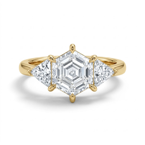 Bague en diamant de 2,00 carats, taille octogonale, cultivé en laboratoire, plaqué or 14 carats, pour fiançailles, mariage et anniversaire - Certifié IGI - Product Image 1